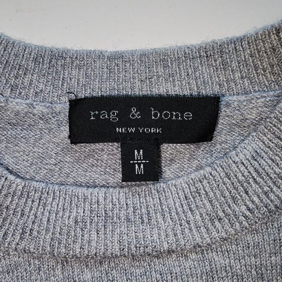 Rag & Bone Grey Reflective Be Kind Cropped Sweatshirt Size M - Picture 3 of 11
